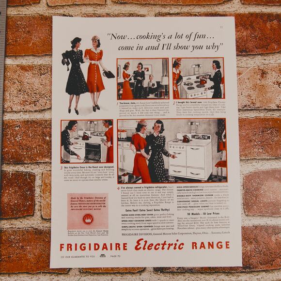 1940 Retro Kitchen Cooking Print Ad for Vtg Frigidaire Electric Range 9.5x12.75 - Picture 13 of 13